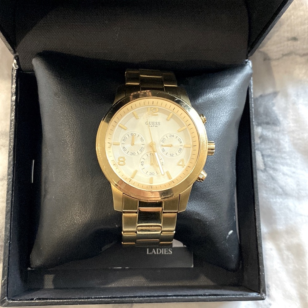 Large gold Guess watch